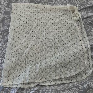 SHEIN Boho floral lace tie waist beach skirt/cover up!